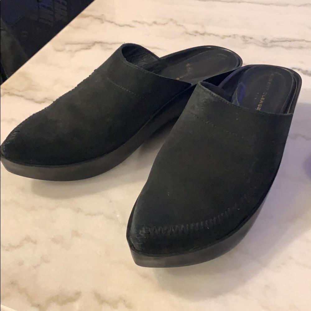 VINTAGE Robert Clergerie Mules Black Suede Size 10